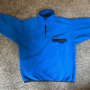 Blue/Dark Grey Patagonia Synchilla Quarterzip Fleece (Size Medium)